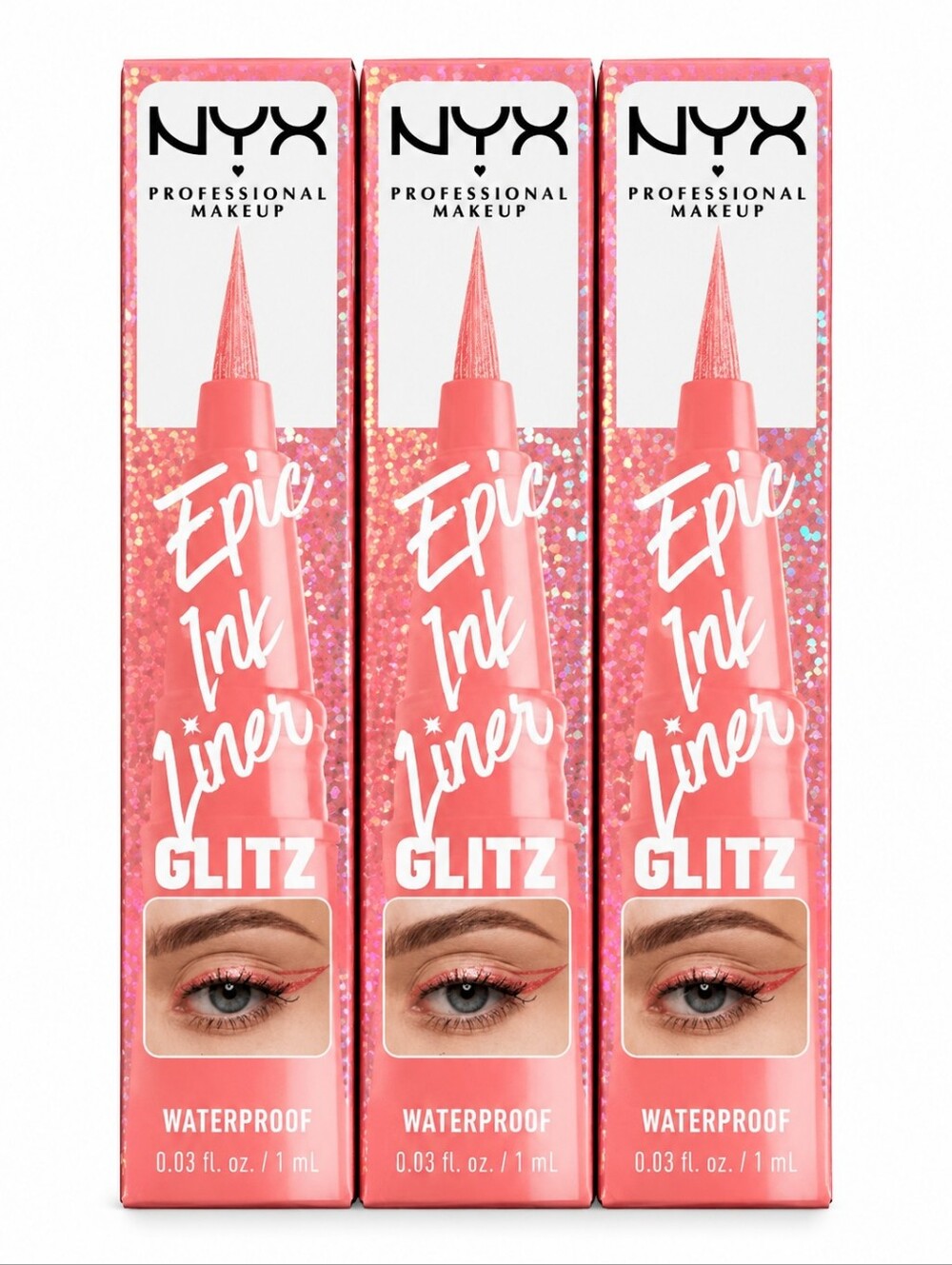 3 x NYX Epic Wear Glitz Waterproof Metallic Liquid Eyeliner - Bootcut Bling
